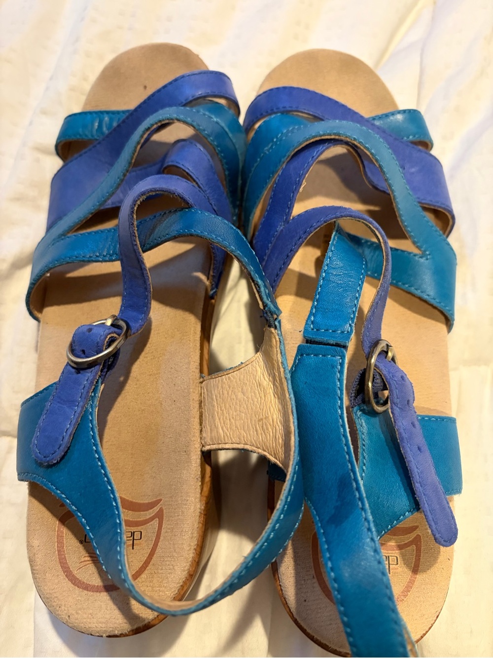 Dansko Blue and Teal Strappy Women's Sandals